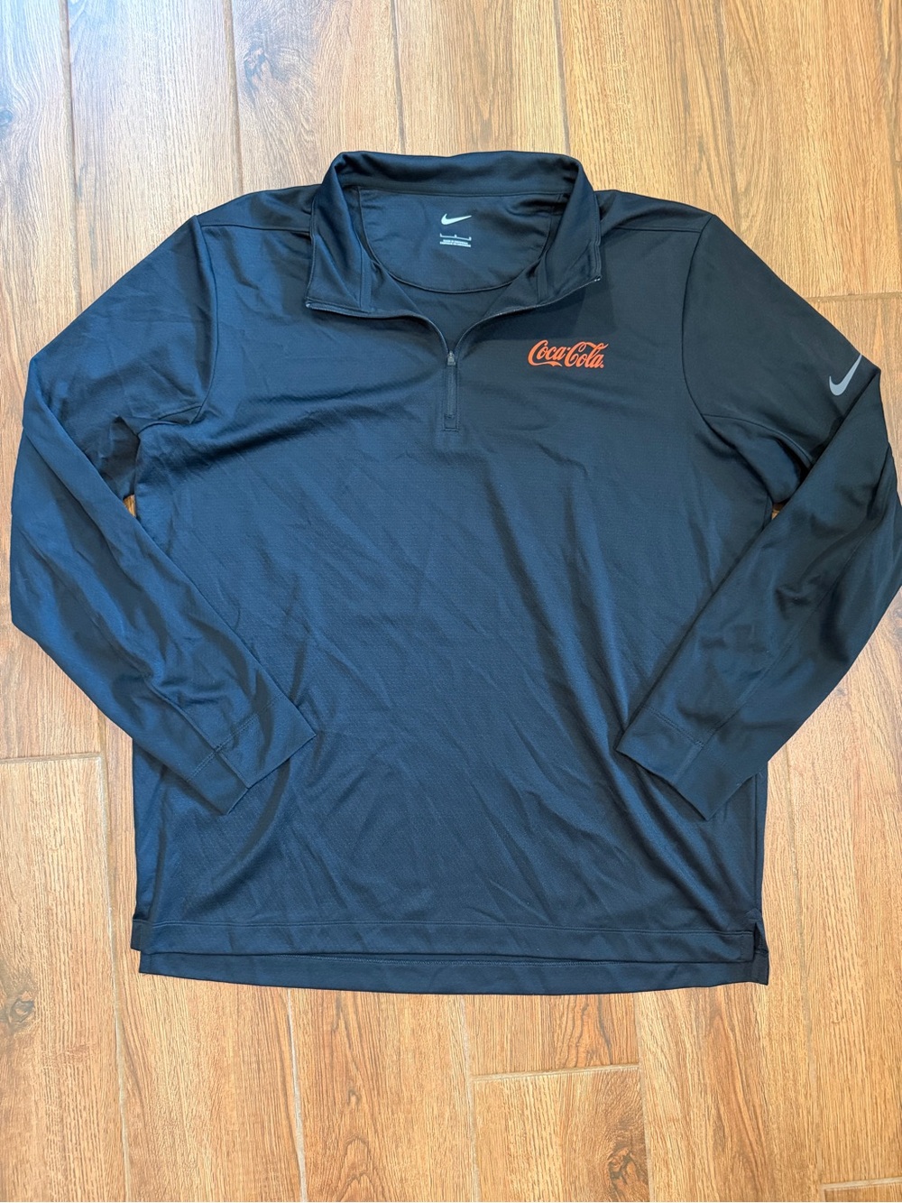 Nike Black Long-Sleeve Quarter-Zip Pullover with Red Coca-Cola Logo / large